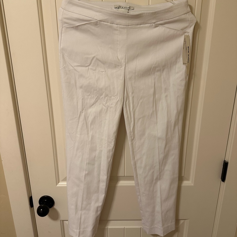 Zac & Rachel Crisp White Ankle Cropped Pants